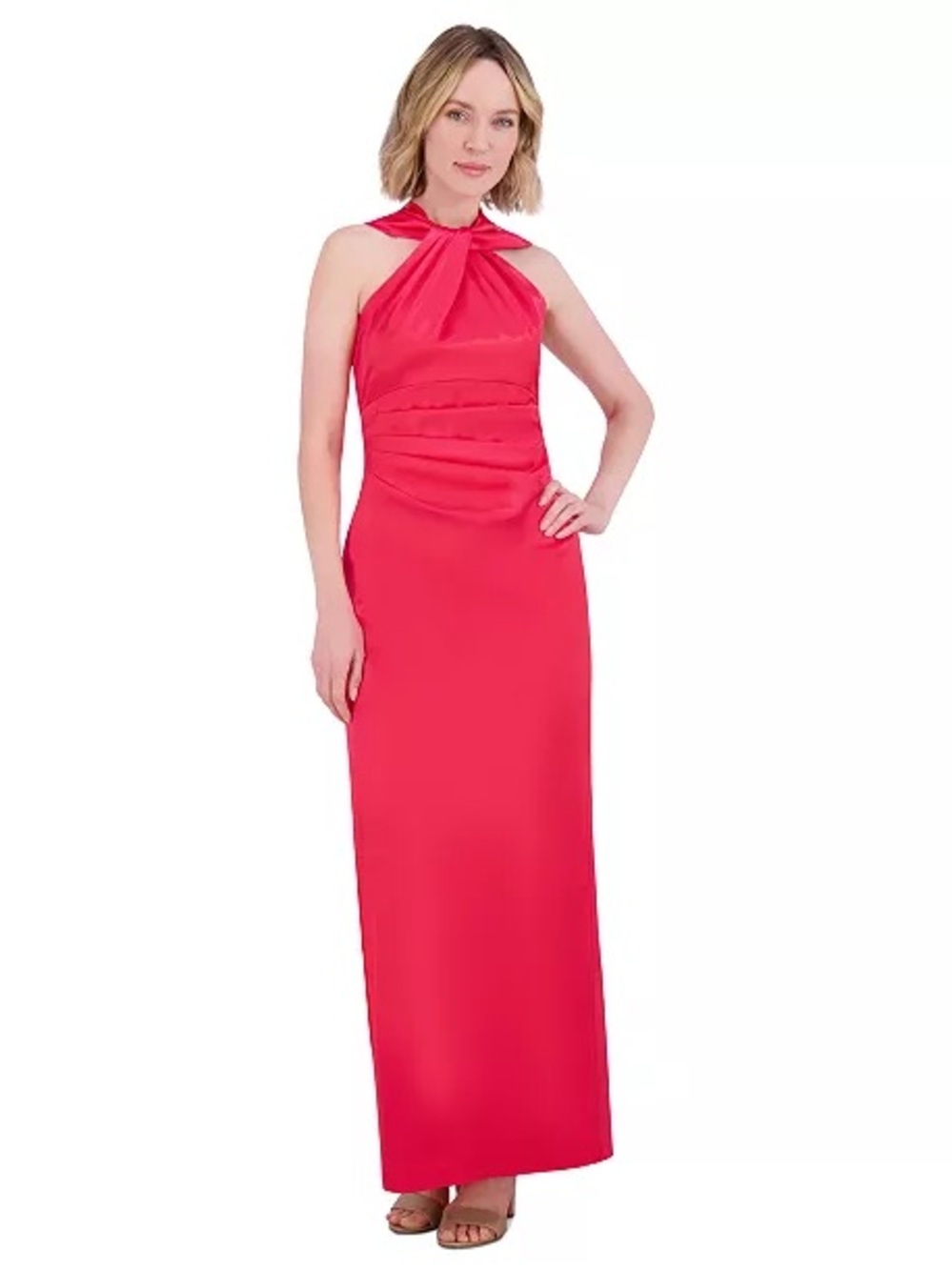 Eliza J red Twist Halter Maxi Dress